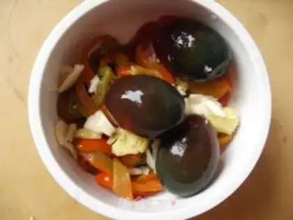 Make Preserved egg with pepper step 5