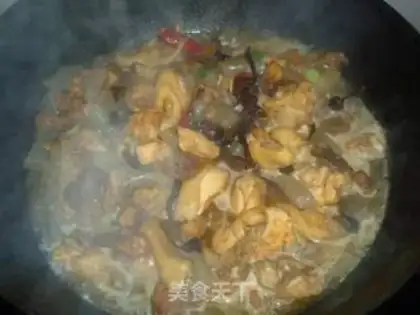 Make Roast chicken with matsutake and konjac step 10