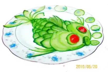 Make Sweet and sour cucumber little goldfish step 13