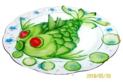 Make Sweet and sour cucumber little goldfish step 16