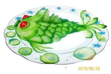 Make Sweet and sour cucumber little goldfish step 17
