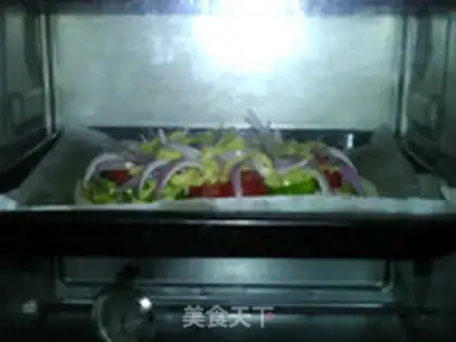Make Pizza with ham, bacon and vegetables step 26