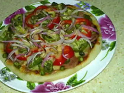 Make Pizza with ham, bacon and vegetables step 28