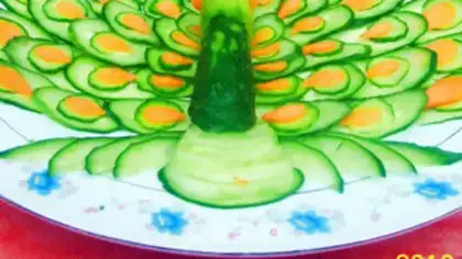 Make Sweet and sour cucumber green peacock step 6