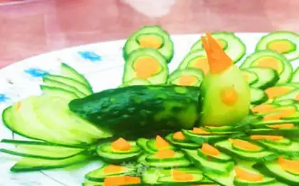 Make Sweet and sour cucumber green peacock step 7