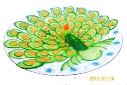 Make Sweet and sour cucumber green peacock step 9