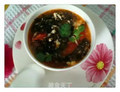 Make Laver, tomato and egg soup step 9