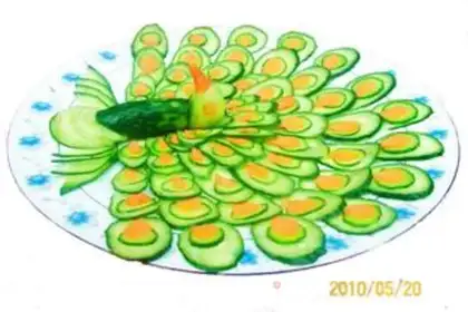 Make Sweet and sour cucumber green peacock step 14