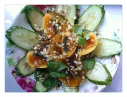 Make Cucumber with cold eggs step 4