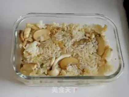 Make Baked rice with shrimp with mixed fungi step 9