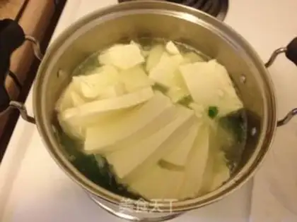 Make Salted egg and mustard tofu soup step 4