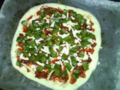 Make bacon and vegetables pizza step 11