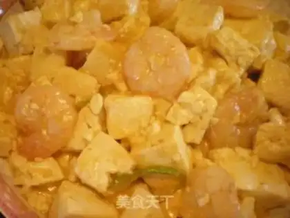 Make Crab roe shrimp tofu step 8