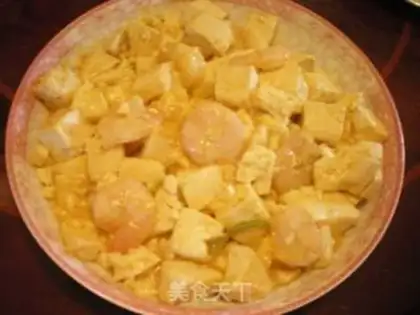 Make Crab roe shrimp tofu step 9