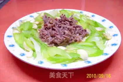Make Green celery, lily and chrysanthemum gizzard step 14