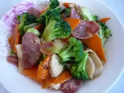 Make stir-fried vegetables with sausage step 8