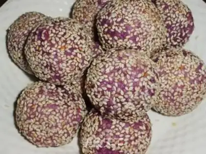 Make Purple sweet potato peanut sesame ball step 11