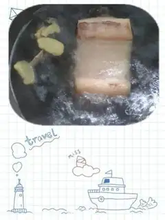 Make braised pork with plum vegetables step 1