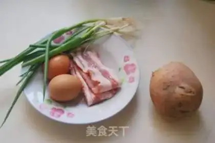 Make Pan-fried egg cake with shredded potatoes step 0