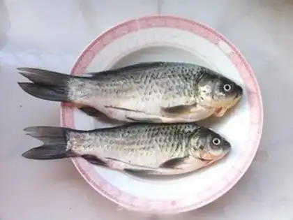 Make Crucian carp and mushroom soup step 0