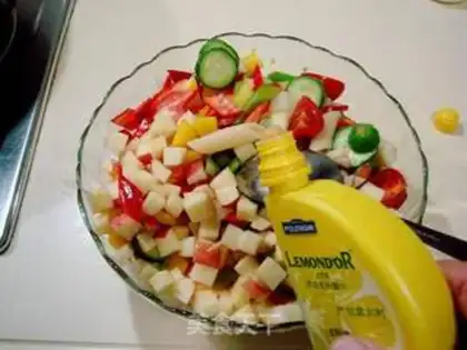 Make Seafood, fruit and vegetable pasta salad step 7