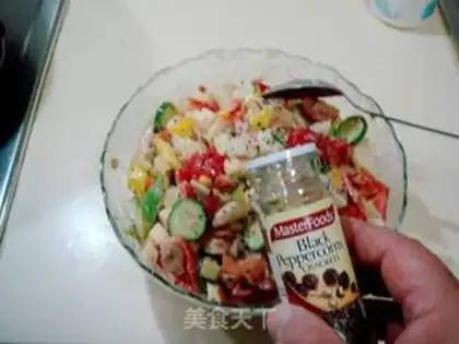 Make Seafood, fruit and vegetable pasta salad step 9