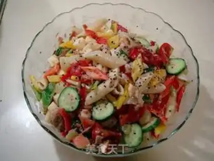 Make Seafood, fruit and vegetable pasta salad step 10