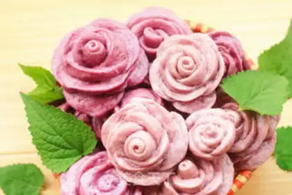 Make Purple Rose Mantou step 24