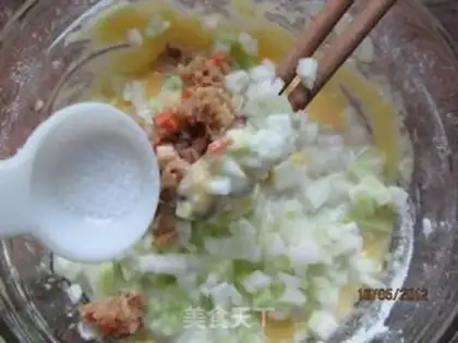 Make Egg gourd meat paste cake step 6