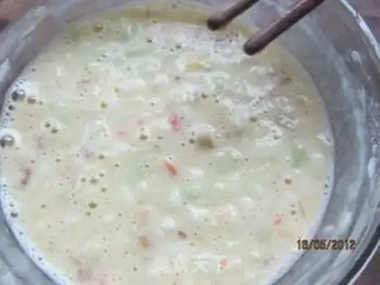Make Egg gourd meat paste cake step 7
