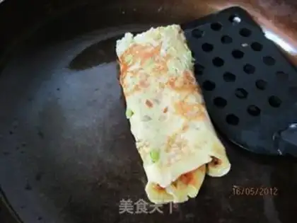 Make Egg gourd meat paste cake step 13