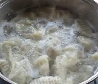 Make Pork and leek dumplings step 9