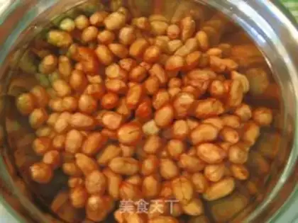 Make Green bamboo and cucumber mixed with peanuts step 2