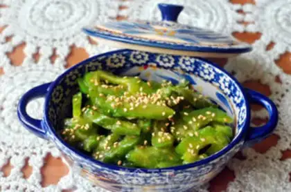 Make Sesame oil and bitter gourd step 9