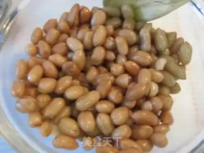 Make Green bamboo and cucumber mixed with peanuts step 8