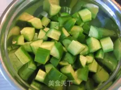 Make Green bamboo and cucumber mixed with peanuts step 9