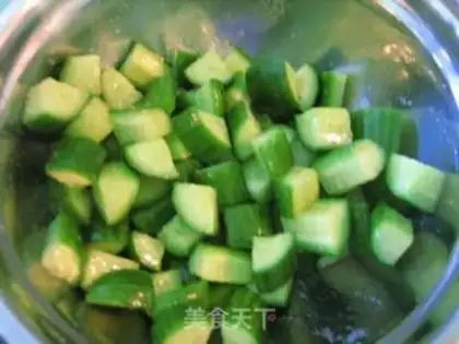 Make Green bamboo and cucumber mixed with peanuts step 11