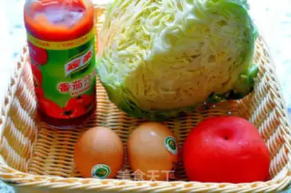 Make Scrambled cabbage with tomato and egg step 0