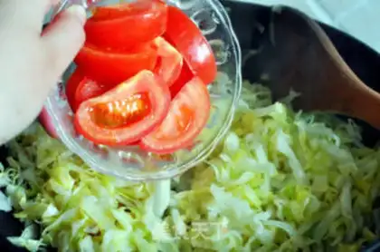 Make Scrambled cabbage with tomato and egg step 7