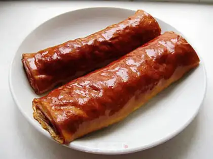 Make Smoked dried tofu meat roll step 7