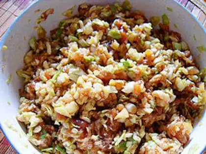 Make Pork stickers with cabbage and fresh meat step 3
