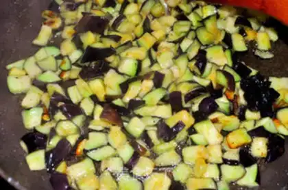 Make Eggplant noodles with diced pork step 5