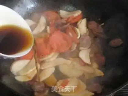 Make Sausage with tomato and apricot mushroom step 5