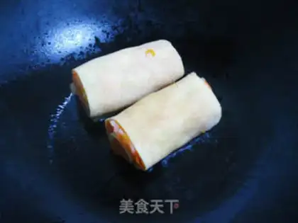 Make Colorful bean skin roll step 4