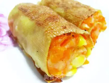Make Colorful bean skin roll step 5