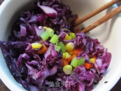 Make Cold salad with purple cabbage and corn kernels step 8