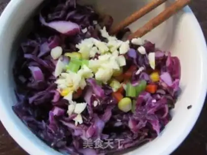 Make Cold salad with purple cabbage and corn kernels step 9