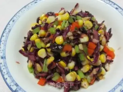 Make Cold salad with purple cabbage and corn kernels step 13