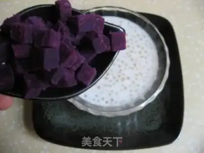Make Purple sweet potato and coconut milk sago dew step 7