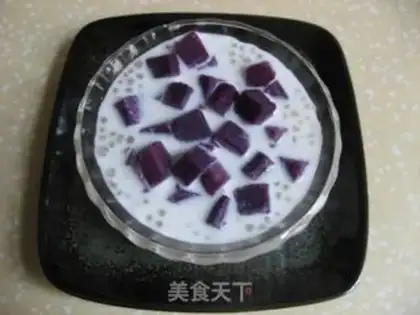 Make Purple sweet potato and coconut milk sago dew step 8
